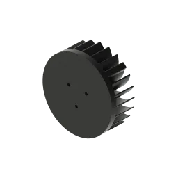 LED star heat sink, ø134mm, H 50mm, Base 10mm, Black anodized