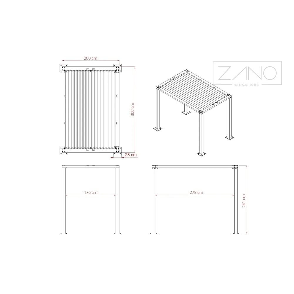 Pergola 3 x 2 m