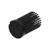 LED pin fin heat sink, ø47mm, H 68mm, Base 8mm, Zhaga&Philips holes, Black