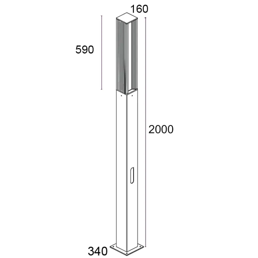 Orion One 492F0/NR50PO-Urban Lighting - Pole 2 Ways H. 2000