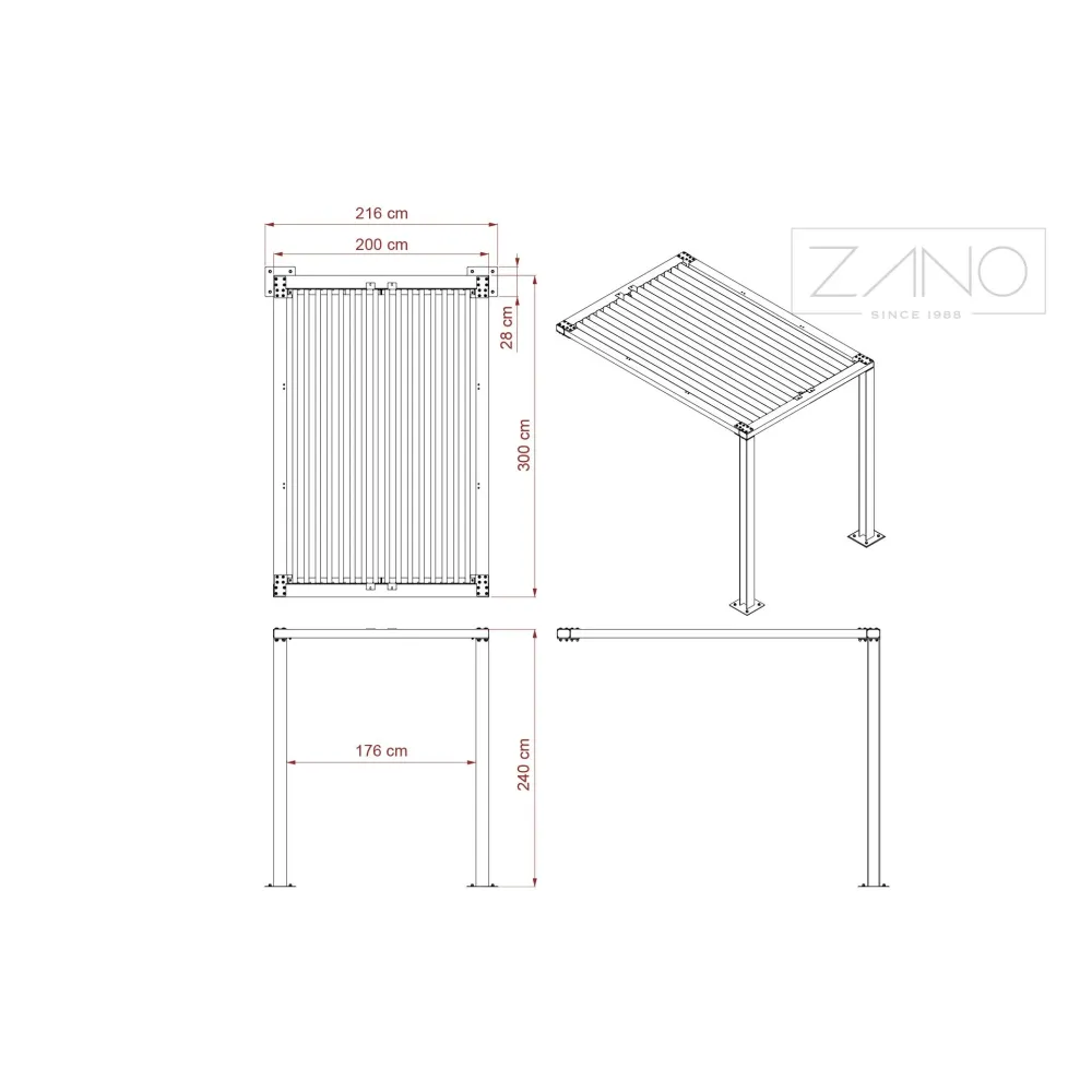 Pergola module 2 x 3 m