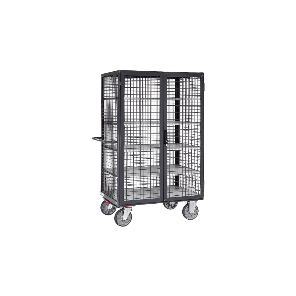 Box van with doors and espagnolette lock, Total-STOP, 1000 x 680 mm
