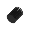 LED pin fin heat sink, ø40mm, H 50mm, Base 5mm, Black anodized