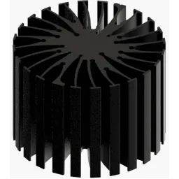 Modular LED star heat sink, ø70mm, H 50mm, Black anodized