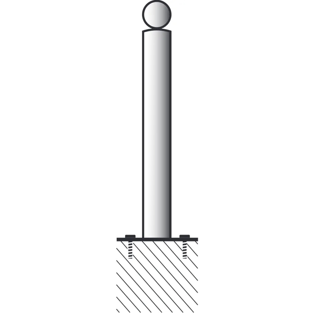 Bollards for bolting down with base flange