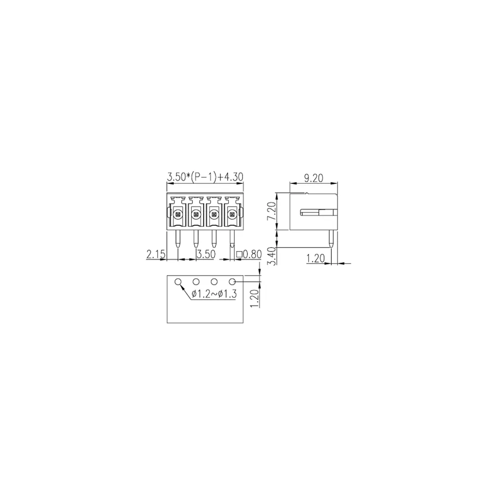PCB Connector Socket ECH350R-xxP
