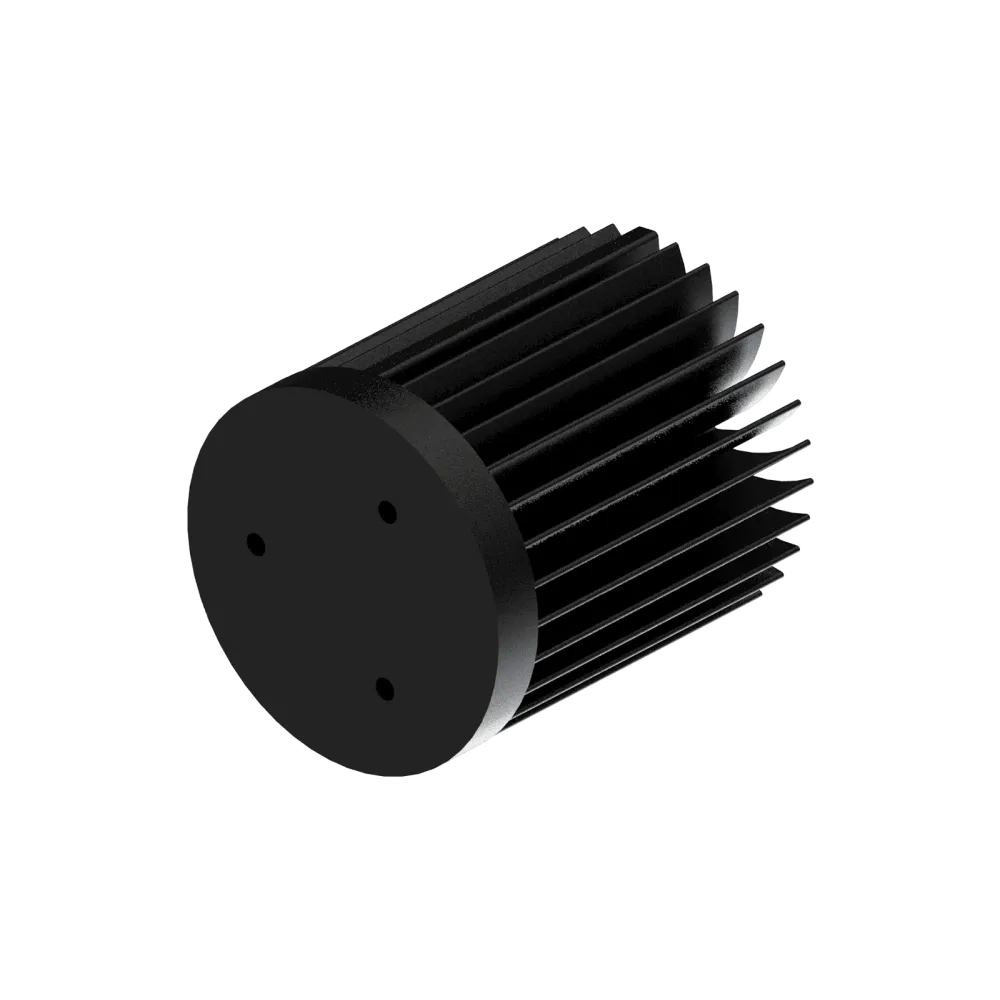 LED star heat sink, ø70mm, H 80mm, Base 10mm, Black anodized