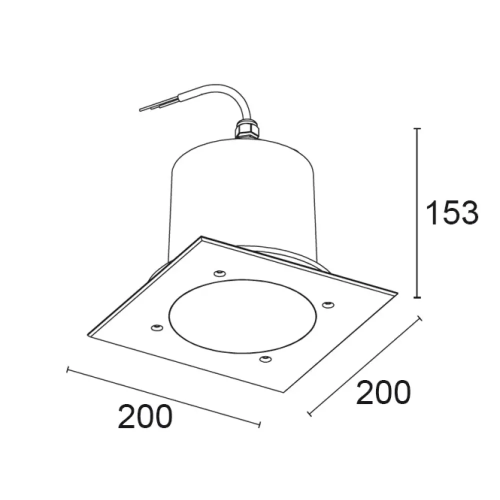 Platho 200C 4251C/NC2.MB.99-Ceiling Recessed - Square ceiling recessed L. 200 - Built-in driver