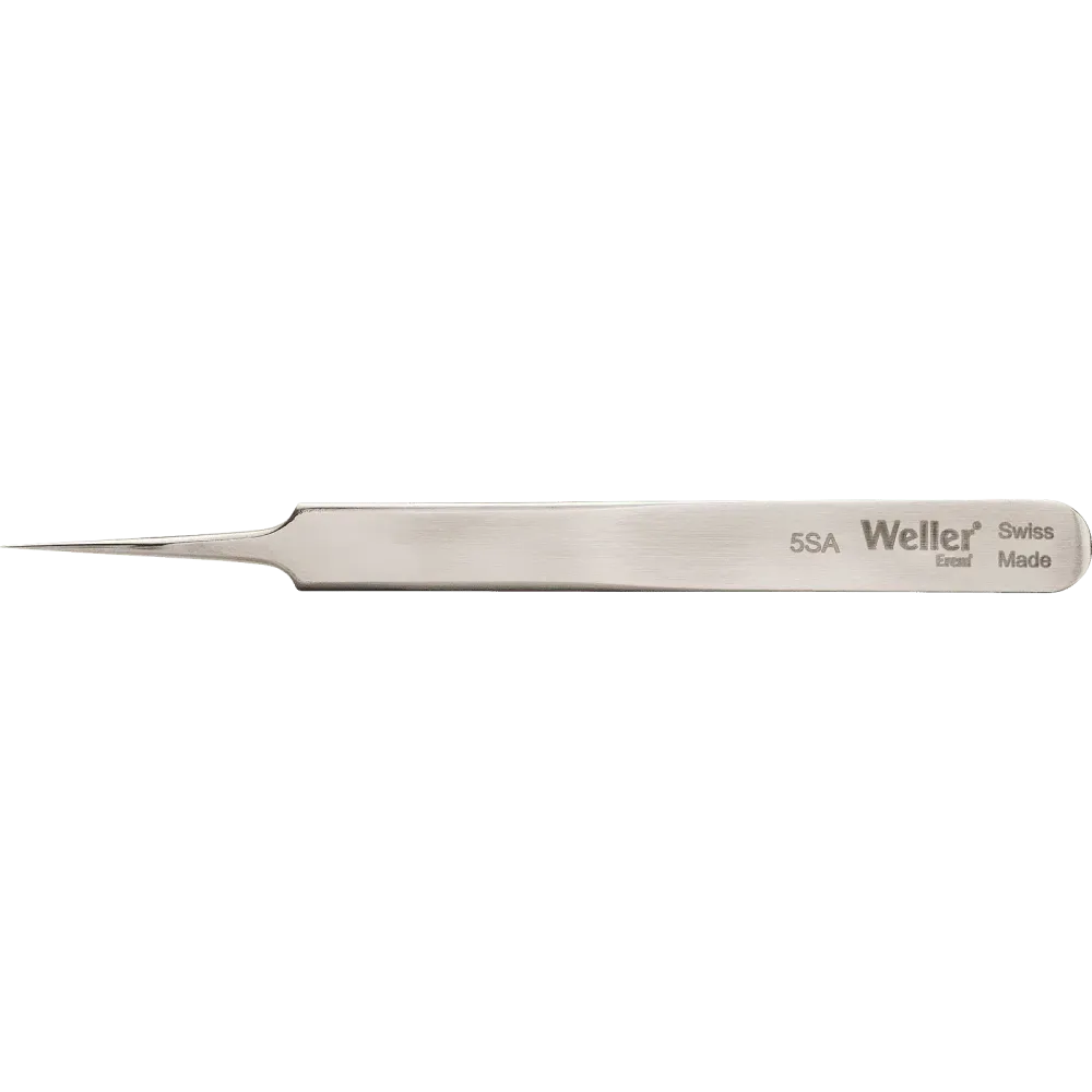 Precision tweezers with very fine tips, suitable for very fine wires
