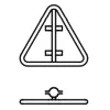 Triangular sign with fixed clamp