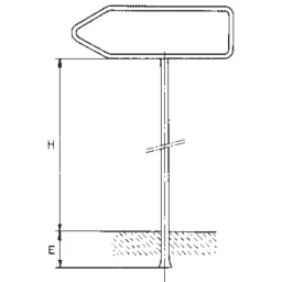 Sign holder with longer singular base
