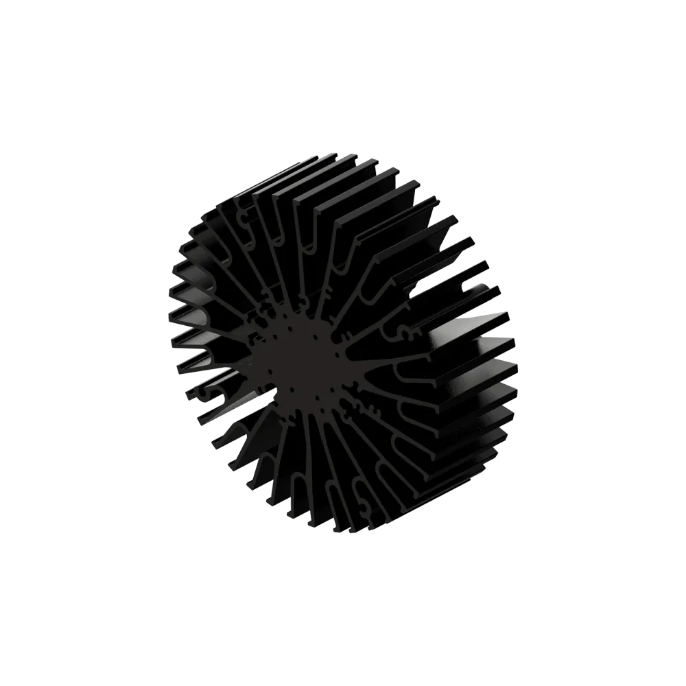 Modular LED star heat sink, ø152mm, H 50mm, Black anodized