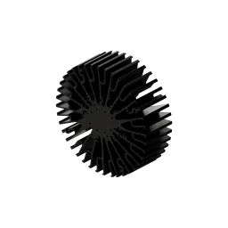 Modular LED star heat sink, ø152mm, H 50mm, Black anodized
