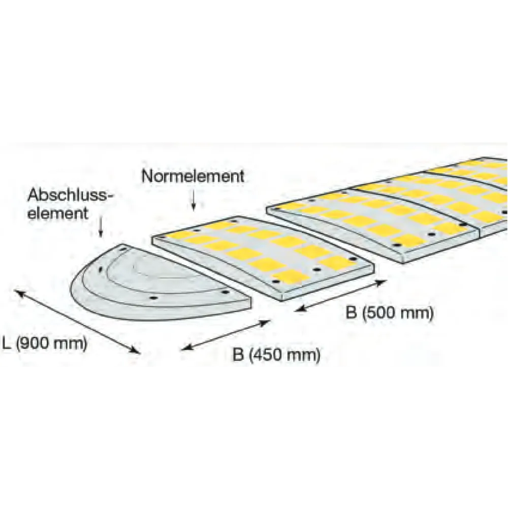 Safe Ride road threshold made of recycled rubber