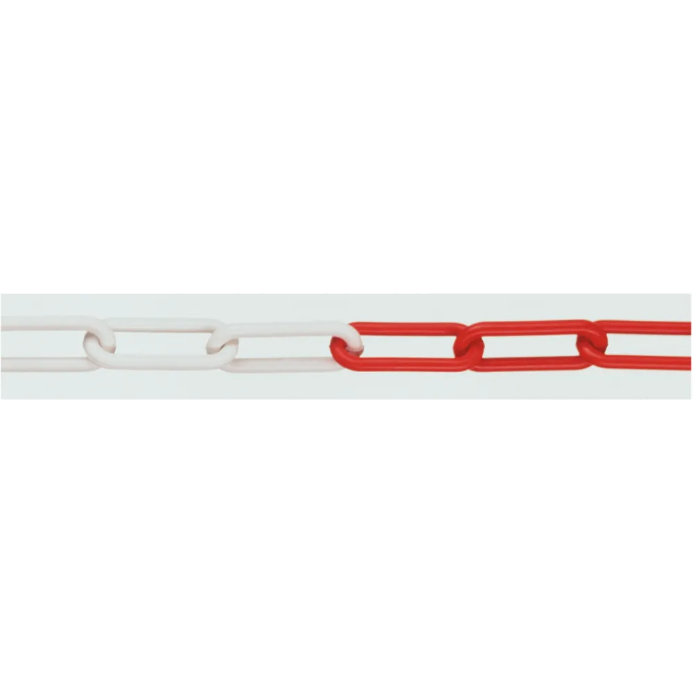 Red and white steel chains