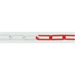 Red and white steel chains