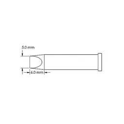 Soldering tip, chisel 5 x 6mm, GT6