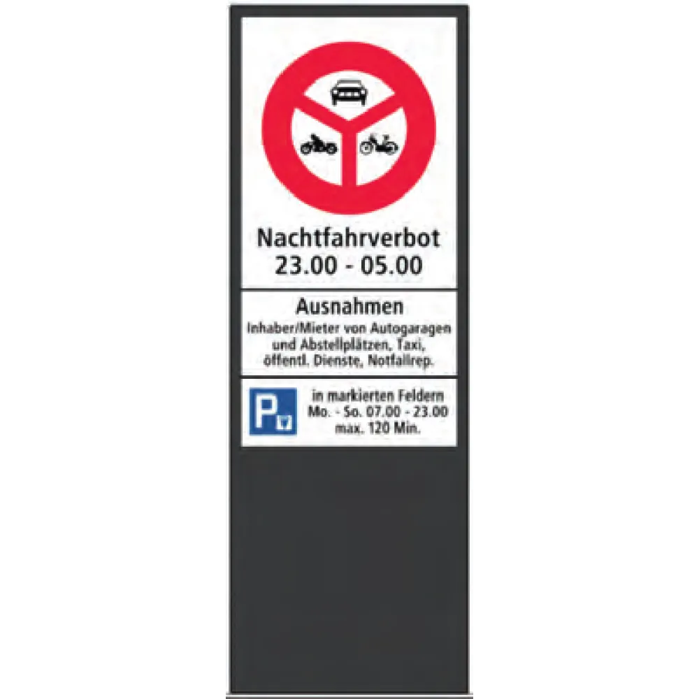 Zone signage stele type 
