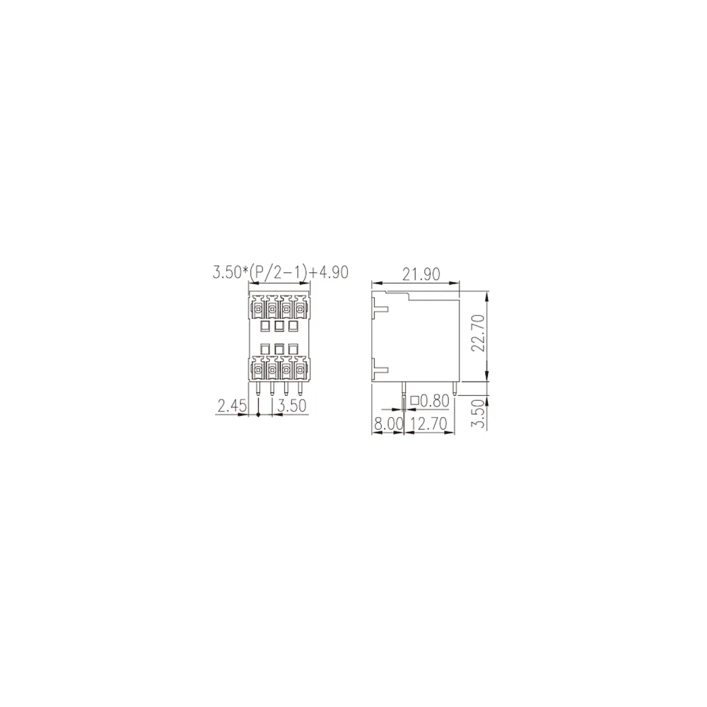 PCB Terminal Block ECHB350R-xxP