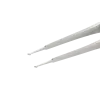 SMD tweezers, angled 45°, with pointed tips for vertical application.