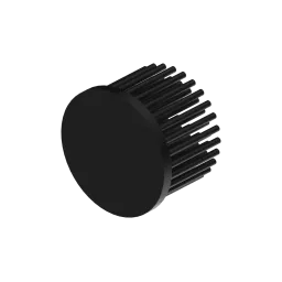 LED pin fin heat sink, ø60mm, H 40mm, Base 5mm, Black anodized
