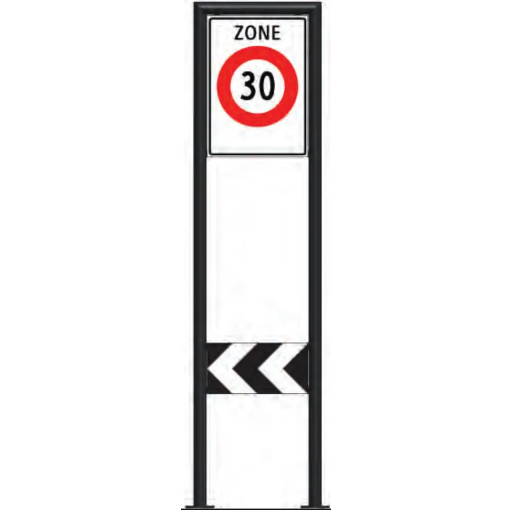 Zone signage stele type 