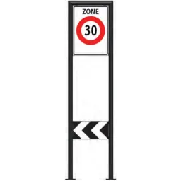 Zone signage stele type 