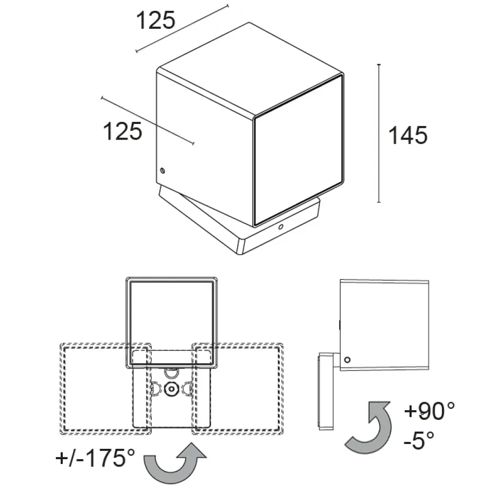 RGBW Kubo12-B 2112W/RCRC.NB-RGBW - Adjustable Floodlight RGBW - Remote driver 24Vdc