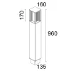Orion One 451F1/WR50PO-Small Poles - Bollard 1 Way H. 960
