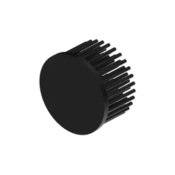LED pin fin heat sink, ø70mm, H 40mm, Base 5mm, Black anodized