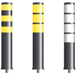 Flexible black or gray barrier post 