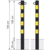 Barrier post painted black with rings
