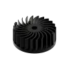 LED star heat sink, ø134mm, H 50mm, Base 10mm, Black anodized