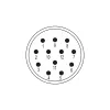M23 signal contact insert 12-pin, crimp insert without contacts