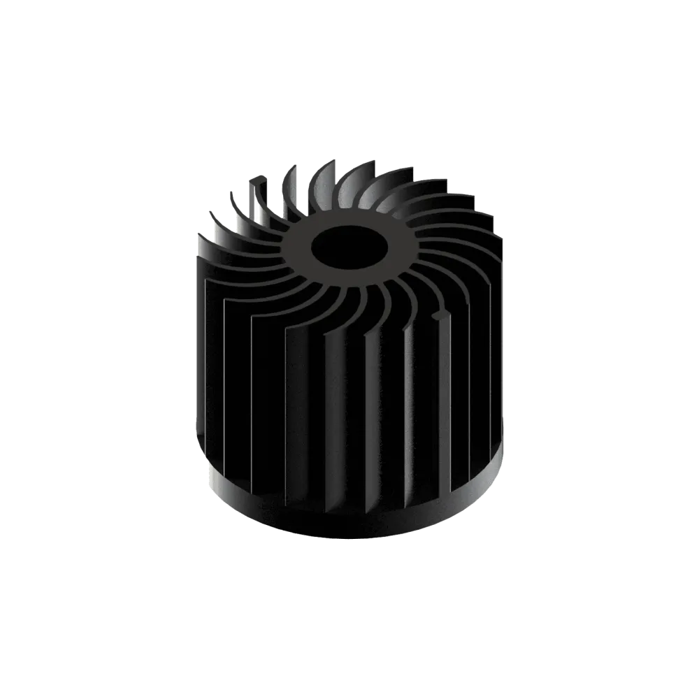 LED star heat sink, ø99mm, H 80mm, Base 10mm, Black anodized