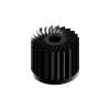LED star heat sink, ø99mm, H 80mm, Base 10mm, Black anodized