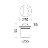 Cut 70 Wall Recessed 4070R/WRCC2L-Wall Recessed - Recessed 2 windows Ø70 - Remote driver max 500mA