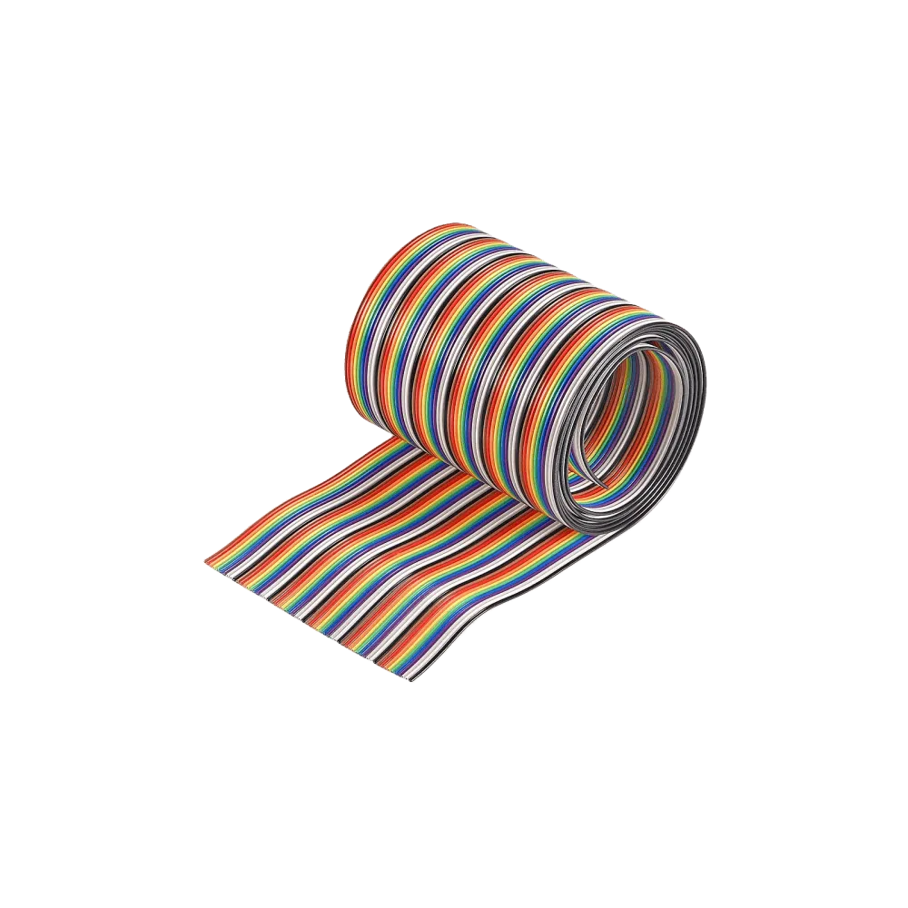 Flat Ribbon Cable, 9-64poles, AWG 28, rainbow colours