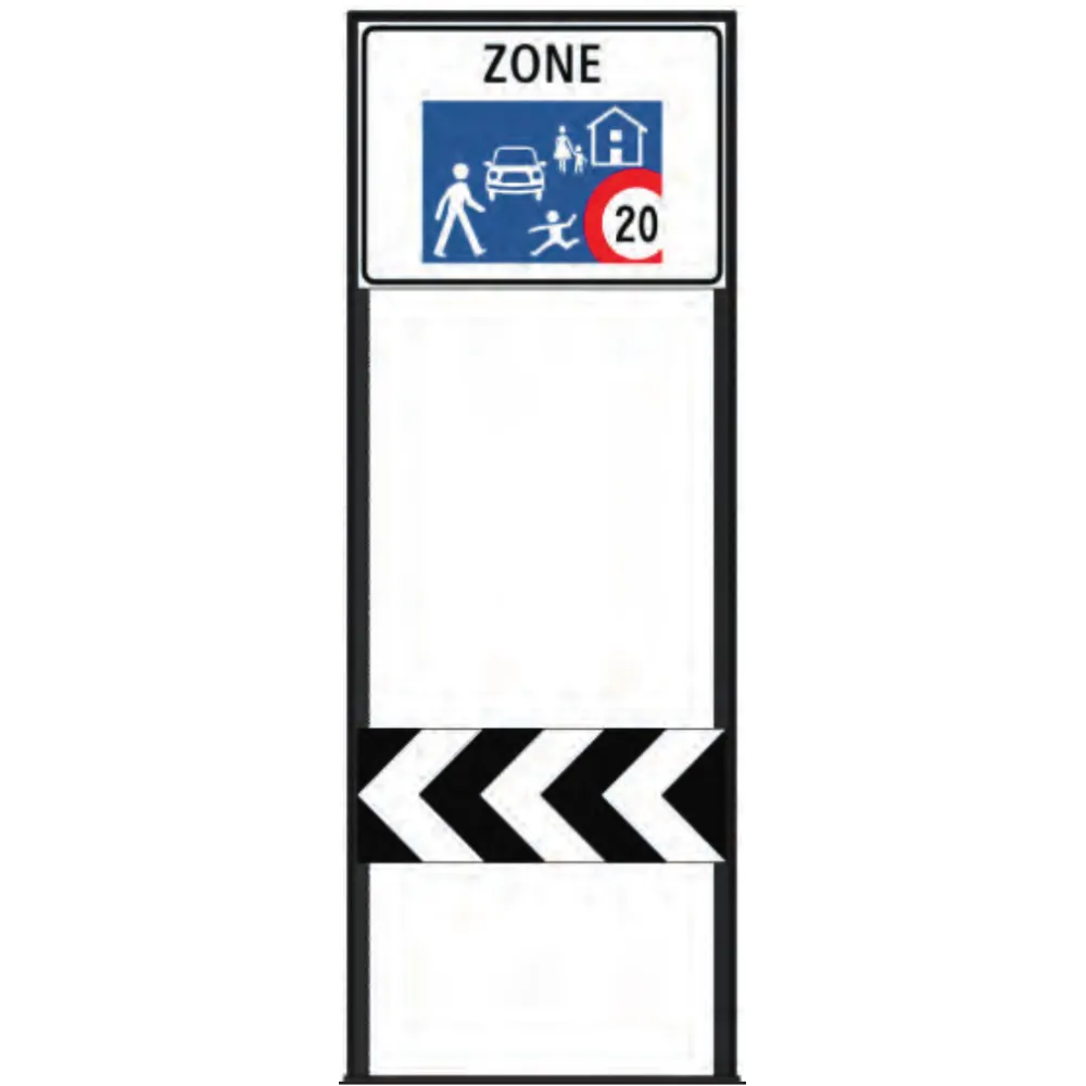Zone signage stele type 