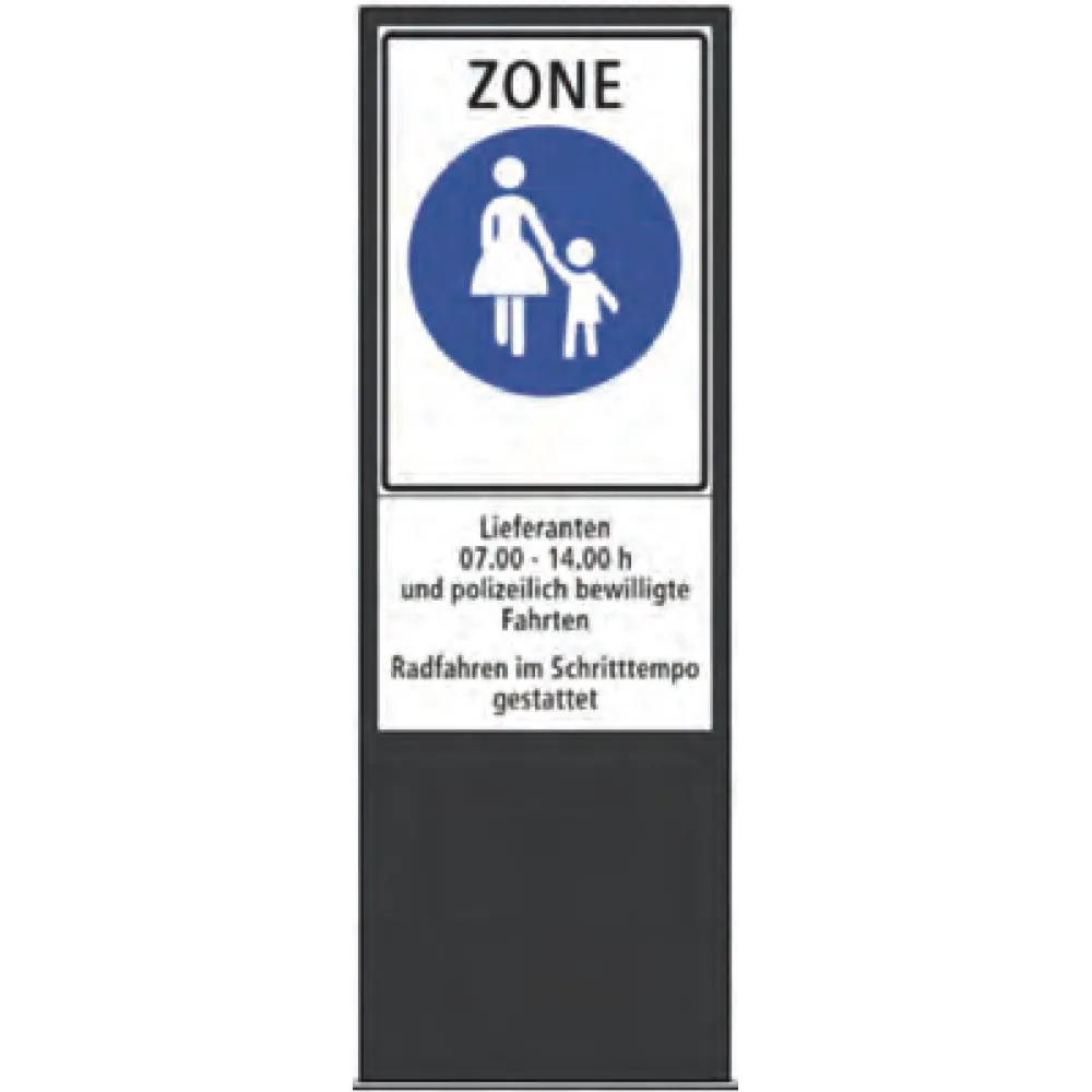 Zone signage stele type 