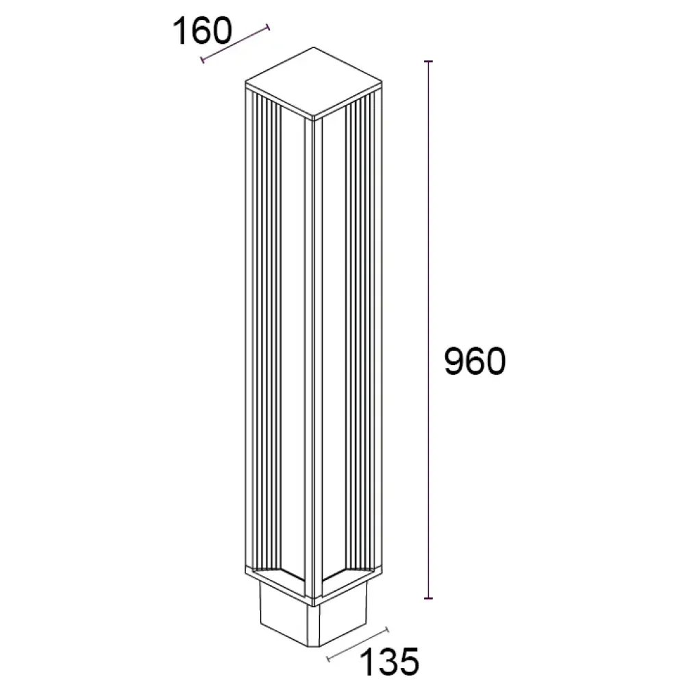 Orion TL 481F1/WD35PO-Small Poles - Bollard DALI Total Light 1 Way H. 960
