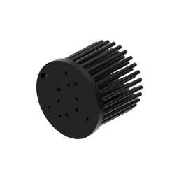 Zhaga LED pin fin heat sink, ø60, H 50, Base 5mm, Black anodized