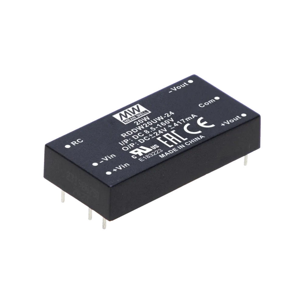 20W DC/DC-Converter, Input 8.5…160V, Output +/-15V / +/-0.667A