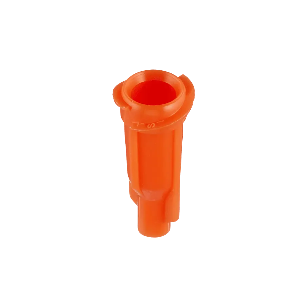 Needle cap with double helix thread, orange (50 pieces)