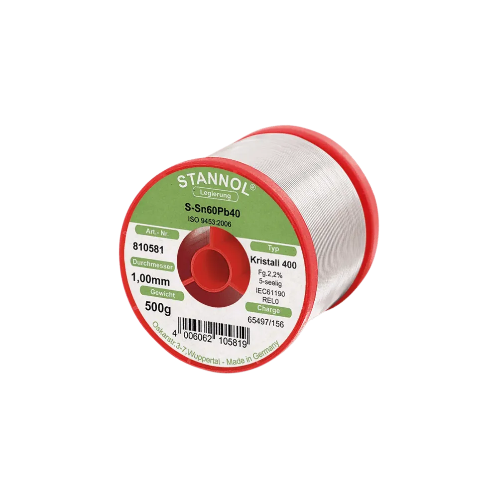 Solder wire crystal 400, Sn60Pb40, RE L0, 1mm, 500g