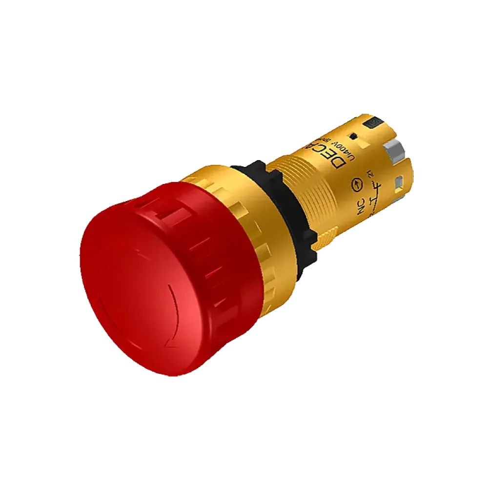 Emergency stop switch, 1x normally open contact, push-in connection