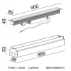 Matrix Recessed - Recessed Wallwasher with Lens L. 900