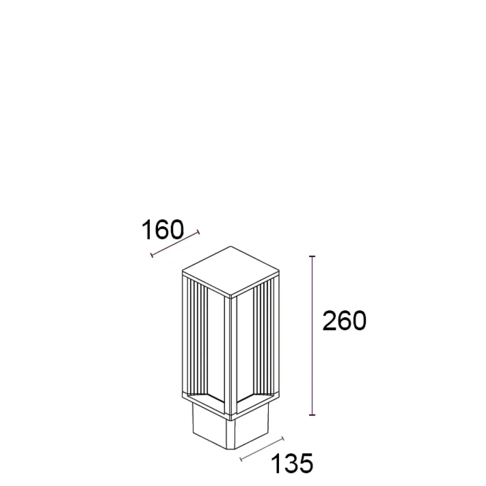 Orion TL 474F0/HR50PO-Small Poles - Bollard Total Light 4 Ways H. 260