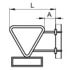 Triangular and rectangular sign with steel band