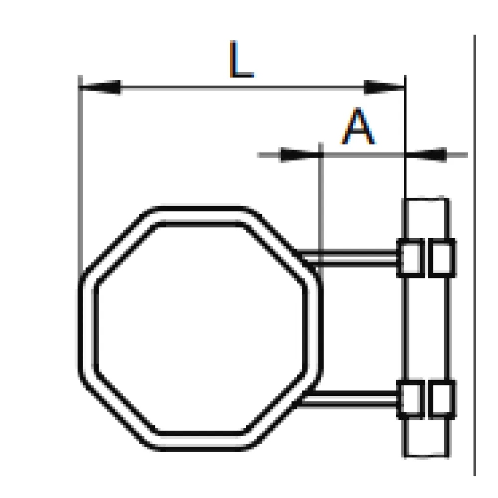 STOP sign with fixed clamp mounting